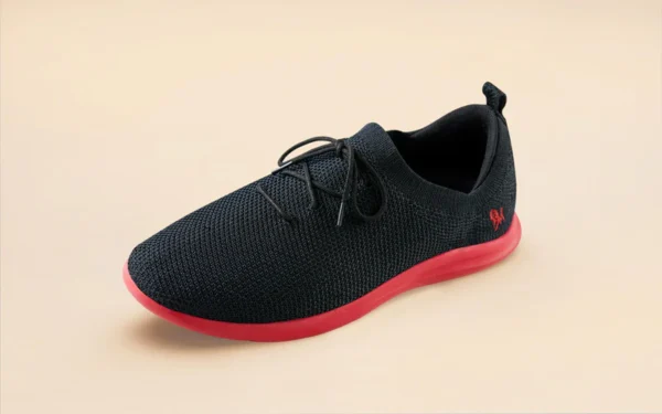 ReLive Knit Sneakers : Hale Black / Red Sole - Image 3
