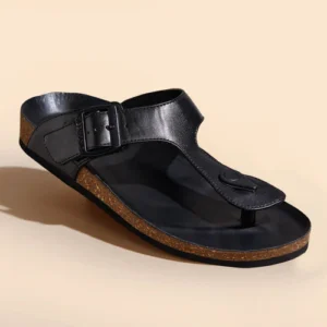 Cork Thong Sandals : Black