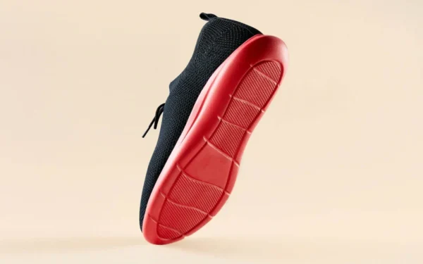 ReLive Knit Sneakers : Hale Black / Red Sole - Image 3