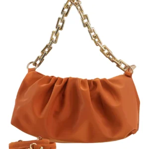 Tan Leatherette (Pu) Regular Handbag