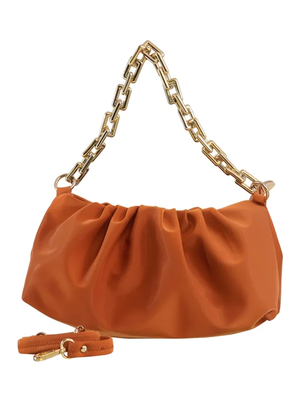 Tan Leatherette (Pu) Regular Handbag