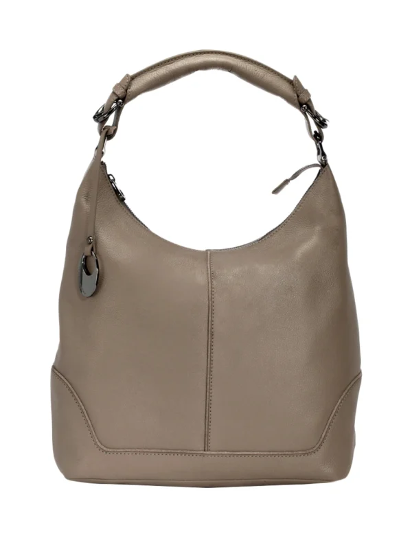 Grey Leather Handbag